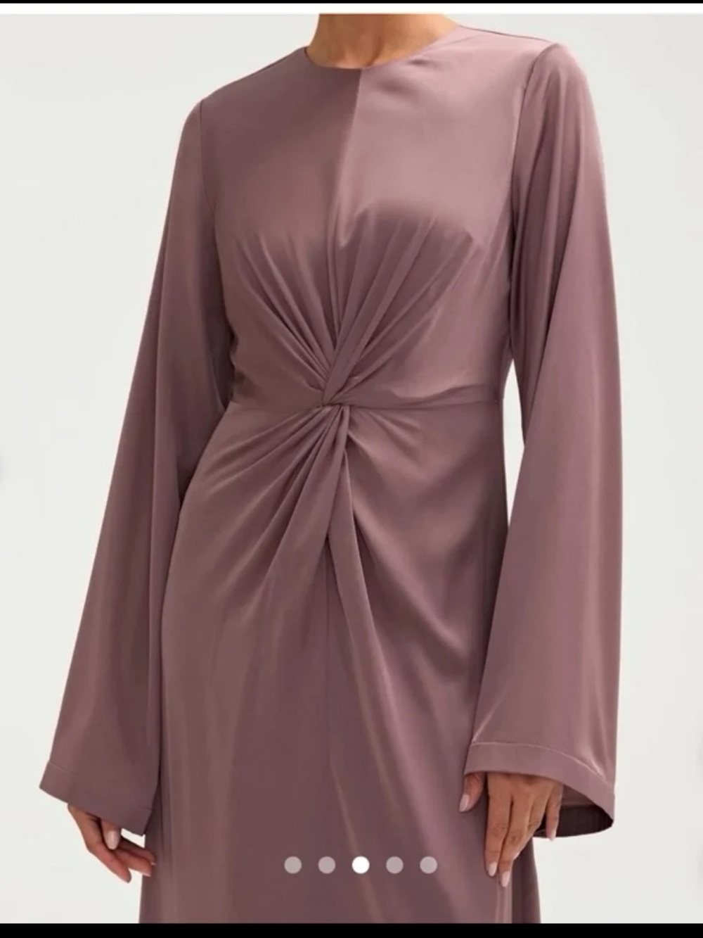 NWT Veiled Duha Satin Twist Front Maxi Dress in Dusty Mauve Size XL - Picture 3 of 12
